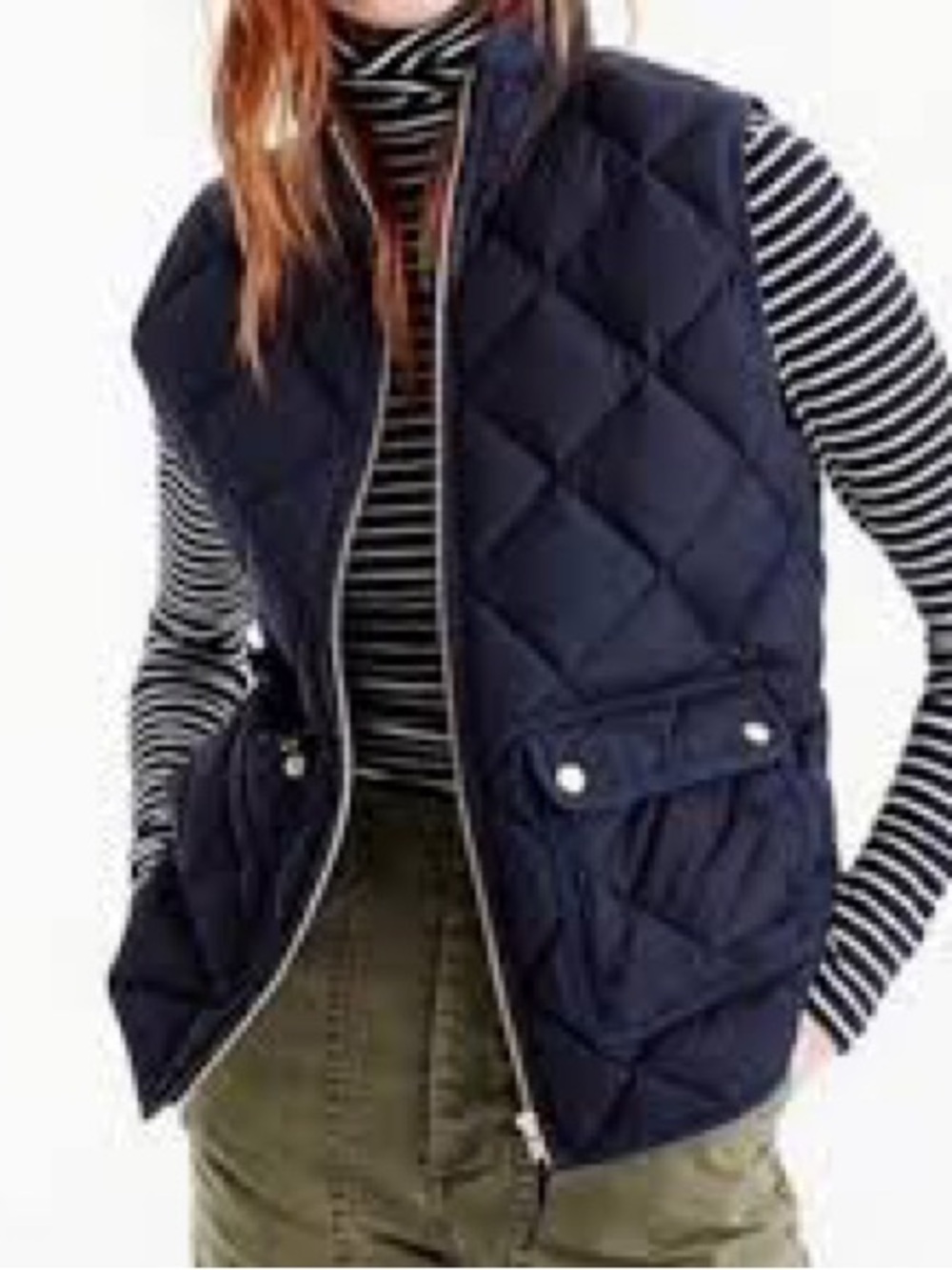 J. Crew Down Quilted Navy Puffer Vest